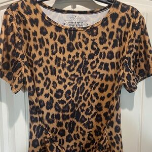 Crazy Train Leopard Print Short Sleeve Top